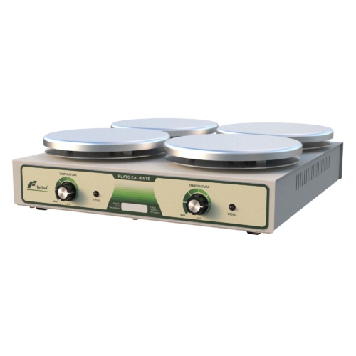 Parrilla de calentamiento FE-304, cuatro platos de aluminio, hasta 400°C
