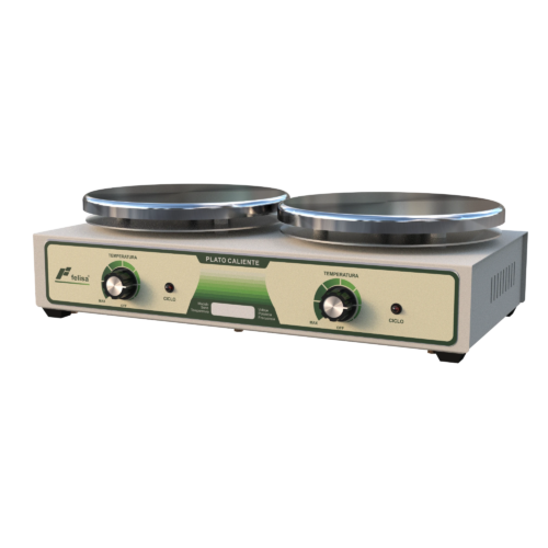 Plato inox 2 Parrilla de calentamiento FE-302i, dos platos de acero inoxidable, hasta 500°C