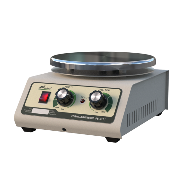 Termoagitador inox Termoagitador FE-311i, un plato de acero inoxidable, 1,500 rpm, hasta 400°C