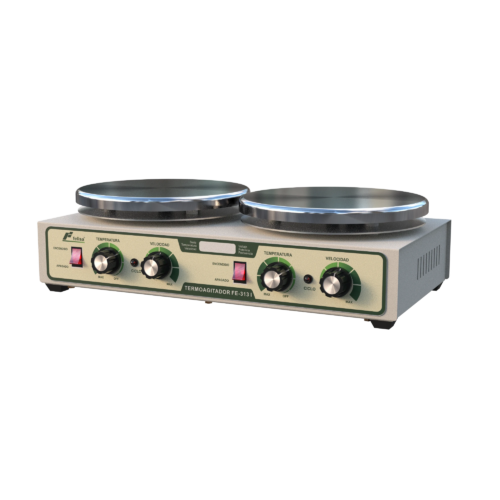 Termoagitador FE-313i, dos platos de acero inoxidable, 1,500 rpm, hasta 400°C